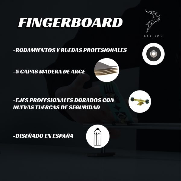 Fingerboard completo geométrico Berlion 34mm - Imagen 8