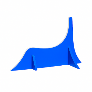 Rampa Laprax azul para fingerboard con forma curva tipo ola