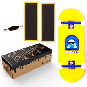 Fingerboard profesional de madera con diseño de oso panda, edición Berlion.